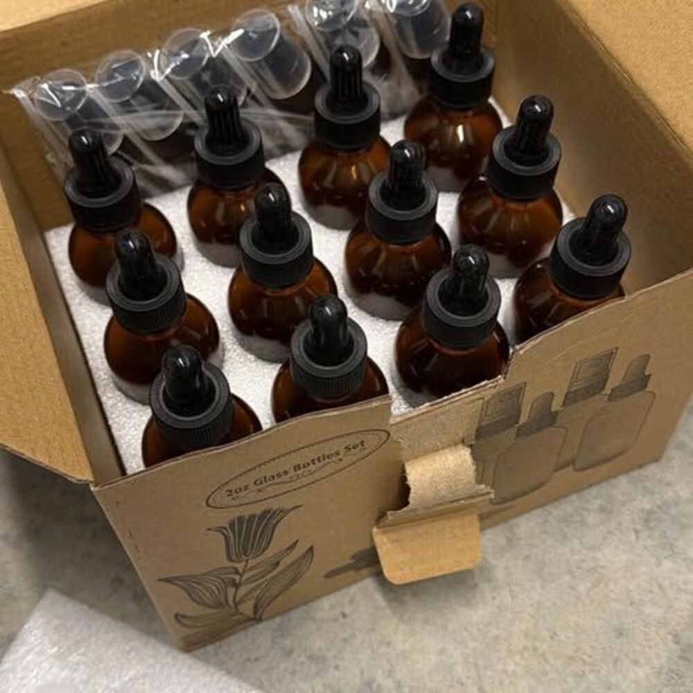12 2oz Glass Bottles Set